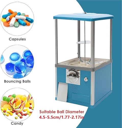 JJENXYYDS Mini Vending Machine,Dispenser Gumballs Machine,Small Business Gumball Vending Capsule Device,Prize Machine for Kids,for Party Shopping Mall Supermarket,Blue