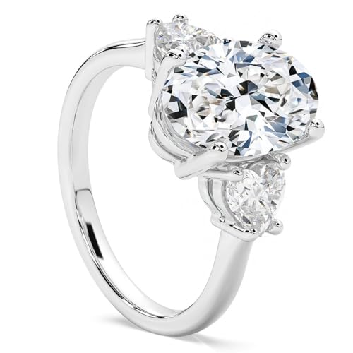 Pompeii Certified 2 3/4Ct Oval & Heart Shape Diamond Engagement Ring Lab Grown 14k Gold (G/H,VS2-SI1)2