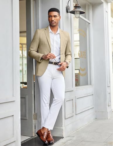 COOFANDY Mens Linen Casual Blazer Slim Fit Sport Coat Two Button Summer Suit Jacket Lightweight Business Sport Jacket4