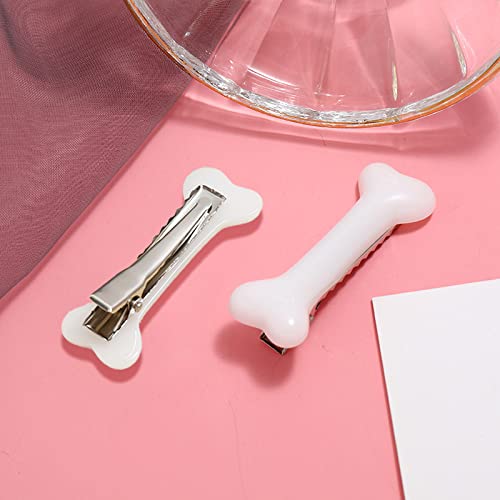 10Pcs Dog Bone Hair Clips Decorative Side Band Clips Hairpins Alligator Barrettes Cosplay Costume Hair Accessories For Christmas Halloween 5Pairs White #TOP2
