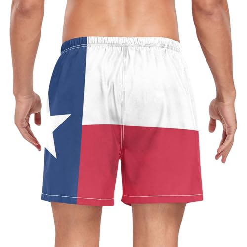 Yuiboo Texas State Flag Blue Red Mens Swimming Shorts Mens Lined Workout Shorts with Pockets and Compression2