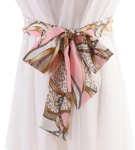 WENLOOY Women Skinny Scarf Belt, Ribbon Long Satin Belt Sash Necktie Neck Choker for Women