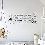 Winnie Pooh & Tigger - As Soon As I Saw You Quote Baby Room Wall Decal- Decal for Baby's Room (Wide
