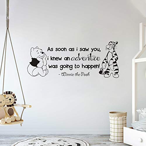 Winnie Pooh & Tigger - As Soon As I Saw You Quote Baby Room Wall Decal- Decal For Baby's Room (Wide 30" X 12" Height) #TOP2