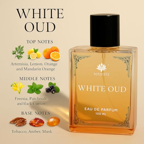 Image of White Oud Perfume for Men 100ML | Long Lasting Oud Eau De Parfum | Luxury Men's Fragrance with Patchouli, Freesia & Black Currant | Premium Scent