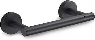 FORIOUS Black Toilet Paper Holder - Bathroom Toilet Paper Holder Wall Mount, Double Pivoting Toilet Paper Holder, Matte Black SUS304 Stainless Steel Toilet Paper Holder for Bathroom, Kitchen