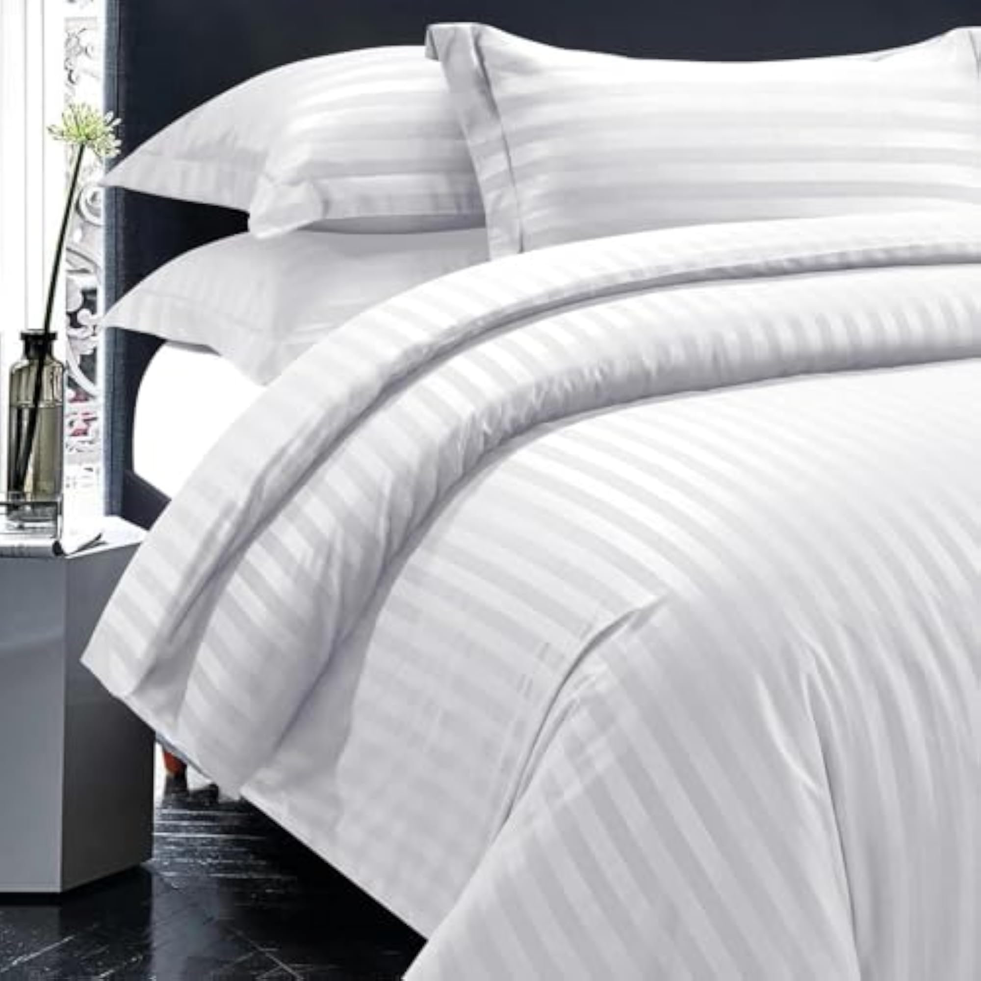 300TC Duvet Cover Double Bed Premium Cotton Stripes