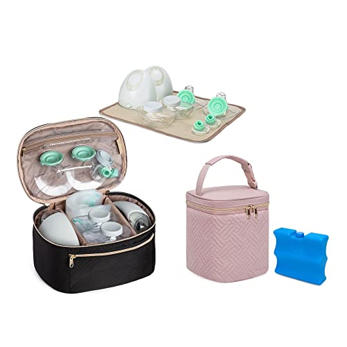 Fasrom Wearable Breast Pump Bag Bundle with Insulated Baby Bottle Cooler Bag with Ice Pack Fits 4 Large Baby Bottles up to 9 Ounce image 4