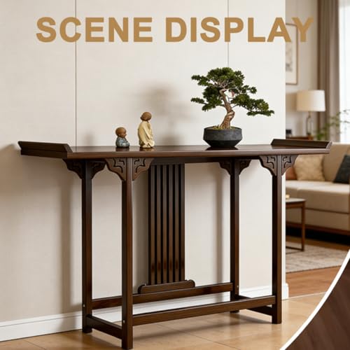 Table de Méditation Étroite 120cm pour Puja avec Surface d'Exposition Spacieuse - 4