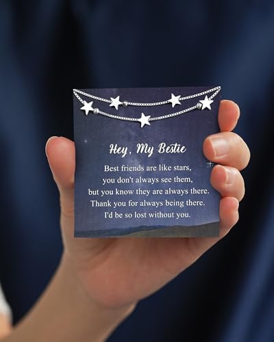 Tarsus Gift for Friend, True Friends Like Stars are Always There, Woman Friendship Gifts Idea, Star Bracelet for Bestie Soul Sister Christmas/Birthday/Mothers Day4