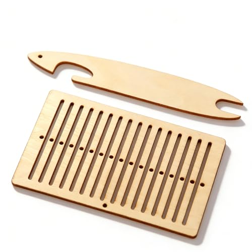 Weaving Kit 2 Pcs Weaving Shuttle Weaving Tools for Loom Weaving Shuttle Tools Arts Crafts for Bracelet Bag Belt Camera Strap Weaving Heddle for Beginner