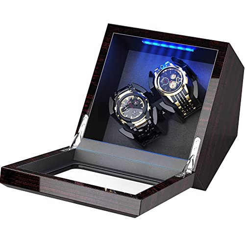 high end watch winder for automatic watches with super quiet motor blue led light amp rotation mode setting watch winder for rolex with flexible pillow dual power