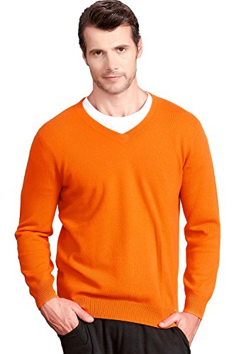 ZHILI Men's Perfect Slim Fit V-Neck Cashmere Sweater