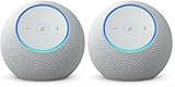 Amazon Echo Dot Max (neueste Generation), Lautsprecher mit raumfüllendem Klang und integriertem Smart-Home-Hub, Weiß, mit Alexa+ Early Access (Packung mit 2)