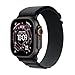 Apple Watch Ultra 3 GPS + Cellular 49 mm Premium Smartwatch für Lauftraining und Kombinationssport mit robustem Titangehäuse in Schwarz und Alpine Loop in Schwarz (Medium)