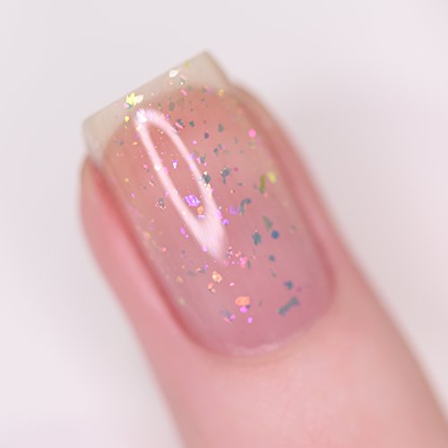 Image of ILNP Lovebird - Red, Orange, Gold, Green Color Shifting Iridescent Flakie Topper Nail Polish