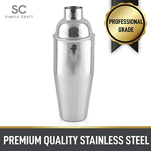 Simple Craft 24Oz Cocktail Shaker - Stainless Steel Professional Grade Martini Shaker - Premium Martini Shaker And Strainer For Bartending, Homebars & Mixing Cocktails #TOP1