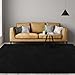 Gifeas Large Ultra Soft Modern Area Rugs for Living Room Bedroom, 6x9 Feet Black Thickened Memory Foam Indoor Solid Minimalist Carpets, Non-Slip Comfy Rug for Boys Girls Nursery Room Home Decor