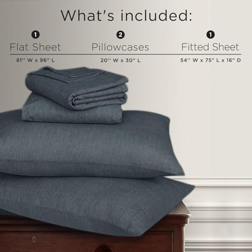 Image of Briarwood Home Heather Flannel Sheet Set, 100% Organic Cotton, Six-Fold Brushed, Super Soft, Warm, Deep Pocket Turkish Bedding with NanoTech Infuse for Enhanced Durability (Charcoal, Full)