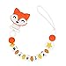 MCGMITT Attache Sucette pour Bebe Personnalisé Prenom 10 Lettres Autorisées Silicone Dentition Attache Tétine pour Fille Sucette Chaîne titulaires avec Perles En Silicone Jouets De Dentition (Orange)