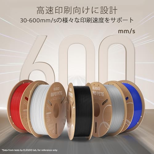 Image of ELEGOO High Speed PETG Filament 1.75mm Black Print Speed 30-600mm /s RAPID PETG Filament 3D Printer Filament Dimensional Accuracy ±0.02mm Compatible with Most FDM Printers (1KG /Spool 2.2lbs)