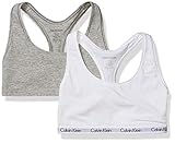 Calvin Klein Women's Carousel Logo Bralette, grey heater/White, S