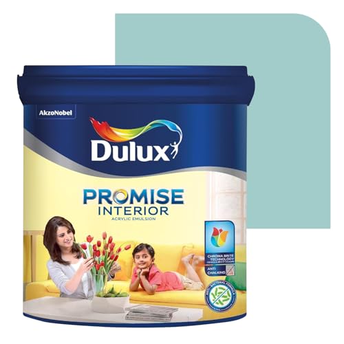 Image of Dulux Promise Interior Emulsion Paint (4L, Aqua Chintz) | Wall paint with Chroma Brite Technology for brighter longer-lasting colors | Rich Finish | Anti-chalk | Water-based | 3-year warranty