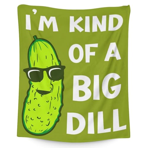 Pickle Throw Blanket for Women Men - 60x80 Inches Twin Size - Soft Fluffy Cozy Blankets Gift - Green Funny Blanket Throws for Bed, Sofa, Winter