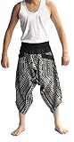 Siam Trendy Men's Japanese Style Pants One Size Black Triangle Design