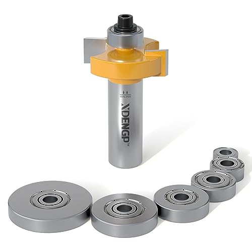 Image of Rabbet Router Bit Set 1 /2 Shank, Rabbeting Router Bits 1pcs with 6 Bearings for Interchangeable and Adjustable Multi Depths Cutter 1 /8 inch, 1 /4 inch, 5 /16 inch, 3 /8 inch, 7 /16 inch, 1 /2 inch