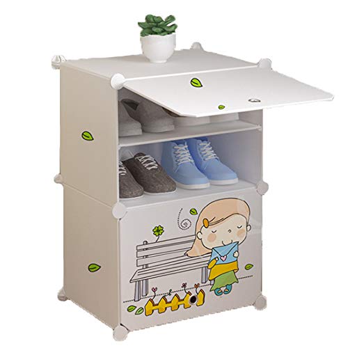ZHANGLUO Organzier Tower para Almacenamiento de Calzado portátil, estanterías de gabinetes modulares para Ahorrar Espacio, estantes para Racks de Zapatos, Zapatos, Zapatillas (1 * 6 Niveles)