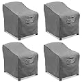 Vailge Patio Chair Covers, Lounge Deep Seat Cover, Heavy Duty and Waterproof Outdoor Lawn Patio Furniture Covers (Grey, 4 Pack-Medium)