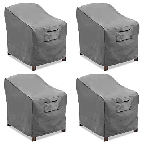 Image of Vailge Patio Chair Covers, Lounge Deep Seat Cover, Heavy Duty and Waterproof Outdoor Lawn Patio Furniture Covers (Grey, 4 Pack-Medium)