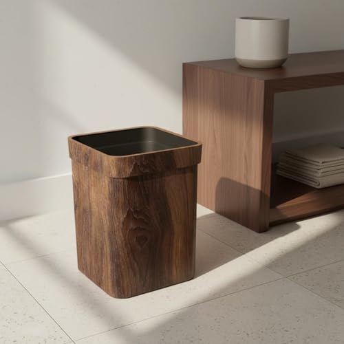 Caneca de Basura Cuadrada 12L Diseño Madera miniatura 5