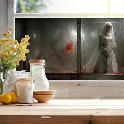 Vinilo Decorativo Halloween Novia Fantasmal 39.3x17.7 pulgadas miniatura 3