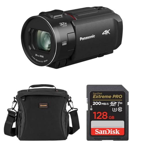 Panasonic HC-VX3 4K UHD Camcorder, Bundle with 128GB Memory Card and Shoulder Bag