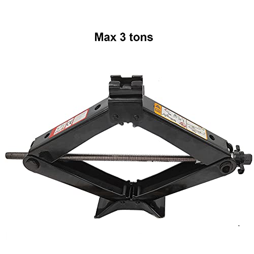Cfyuseu Scissor Lift Jack Max 3 Ton Capacity With Jack Socket Drill Adapter, Lifting Jack Car Kit With Wrench/Lug Wrench For Car Suv Mpv, Black, Qjd-3-1 #TOP4