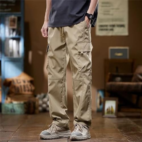Banana Bucket Men's Casual Cargo Pants Workout Stretch Sweatpants Hiking Drawstring Tactical Pants with Multi Pockets2