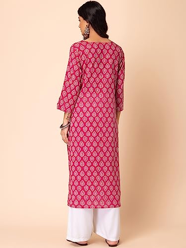 Image of Indya Batik Leaf Print Cotton Women's Kurta