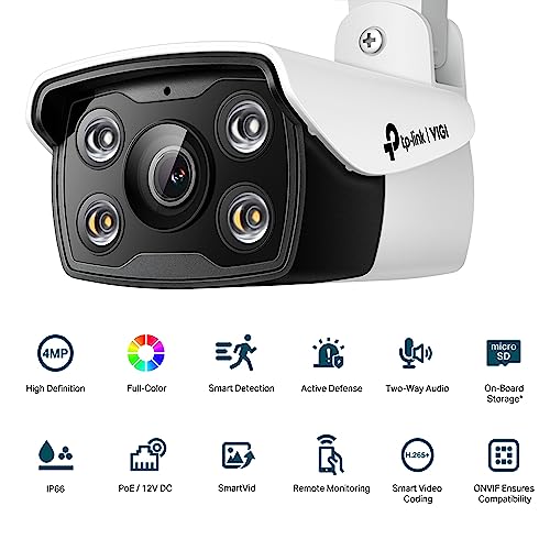 Image of TP-Link VIGI C340 VIGI 4MP HD Outdoor Full-Color Bullet Network Camera | CCTV Wired Security Camera | Smart IR | Waterproof IP66 | H.265+ | Smart Detection | 2.8mm Lens