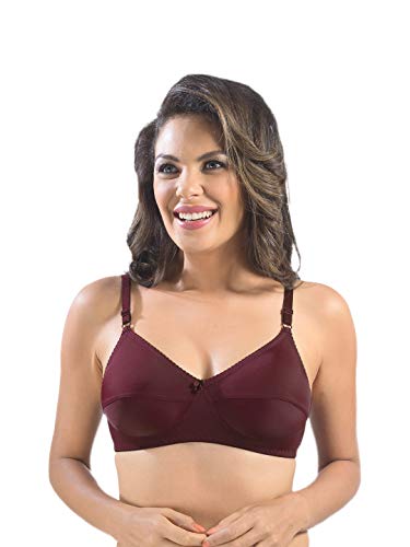 Image of SONARI Womens Cotton Everyday Bra | Non Padded, Wire Free, Comfortable Bra with Seamed Cups | Medium Coverage, Hook and Eye Closure for Everyday Wear | Adjustable Strap for a Customized Fit - Loreal