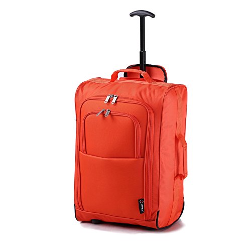 Preisvergleich Produktbild 5 Cities Handgepäck Gepäck Kabinentrolley Reisetaschen Bordgepäck, 55cm, Orange