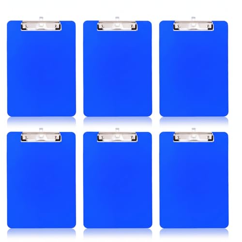 6 PCS Blue Clipboards Bulk with Pen Holder,Letter Size Clip Boards 8.5x11