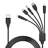 6amLifestyle 5 in 1 PSP Oplader Kabel Multifunctionele USB Game Oplaadsnoer Lood Compatibel voor Nintendo NDS Lite/Wii U…