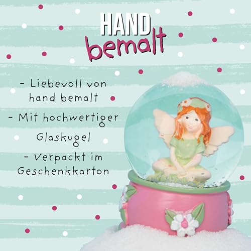 TapirElla Schneekugel Elfenprinzessin - handbemalte Schüttelkugel Engel - Traumkugel Elfe mit Geschenkverpackung - Glaskugel - Fantasy Engelchen Geschenkidee mit schönem Motiv von Lutz Mauder