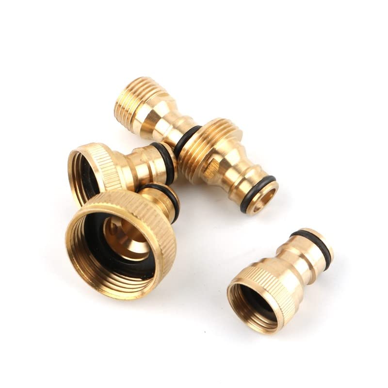 Conector rápido de Rosca de latón for riego de jardín, Adaptador de Boquilla for Grifo, 1/2 ', 3/4', 1 Pulgada, 1 ud.(Female-1l2)