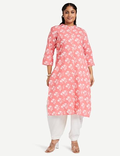 Image of Amazon Brand - Myx Women Printed Cotton Regular Fit Kurta (Available in Plus Sizes)