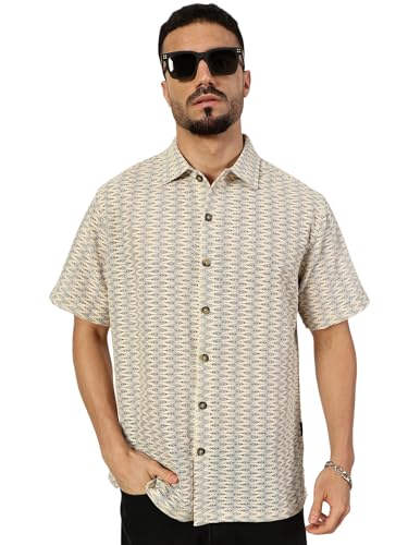 Image of Thomas Scott Men's | Abstract | Half Sleeve | Regular Fit | Cotton Poly Blend | Spread Collar | Casual Shirt