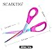 SCAIKTIG 8.5“ Bent Fabric Scissors All Purpose Sharp Heavy Duty, Bent Shears for Sewing Crafting Cutting Clothes, Felt, Leather, Paper Supplies, Pink Handle, Titanium Coating Blades, 2-Pack
