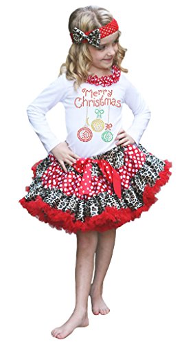 Vestido de Navidad para regalo infantil conjunto de falda roja y camiseta manga larga